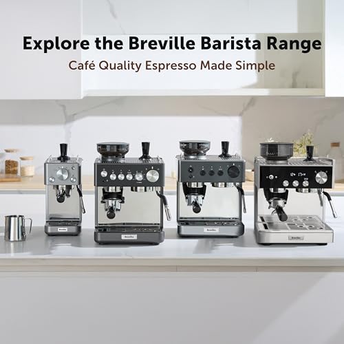 Breville Barista Max Espresso Machine | Latte & Cappuccino Coffee Maker with Integrated Bean Grinder & Steam Wand | 2.8 L Water Tank | 15 Bar Italian Pump | Stainless Steel