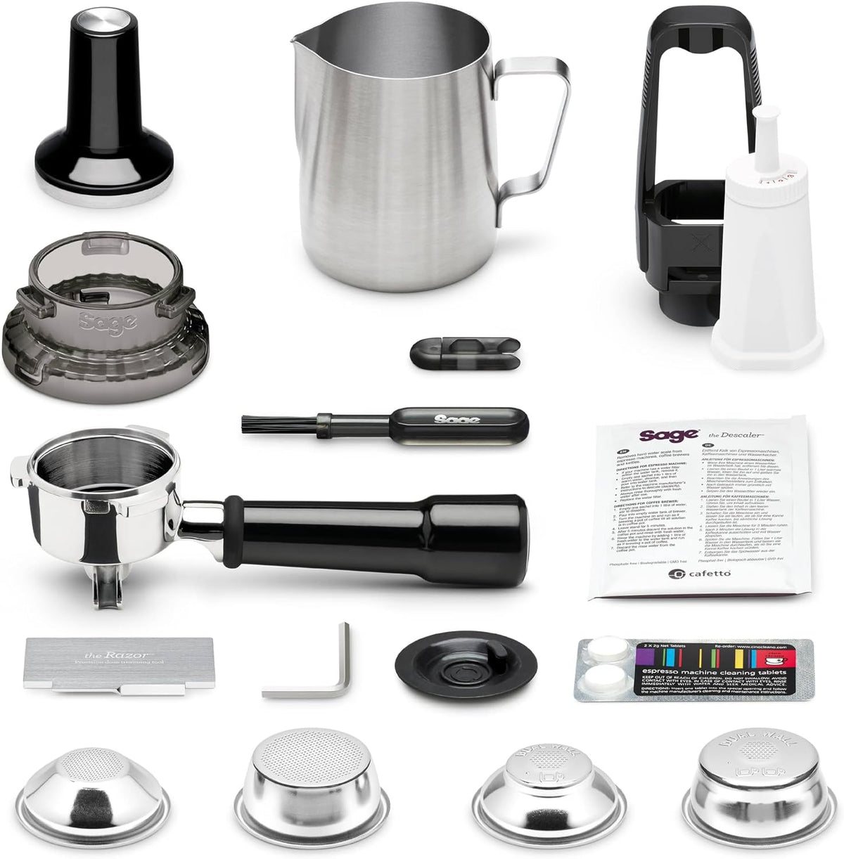 Sage Barista Express, No Temp Control Jug, Brushed Stainless Steel