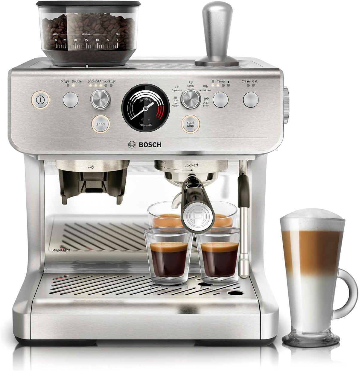 Bosch Series 4 Semi-Automatic Espresso Machine, PFG403C3 Silver