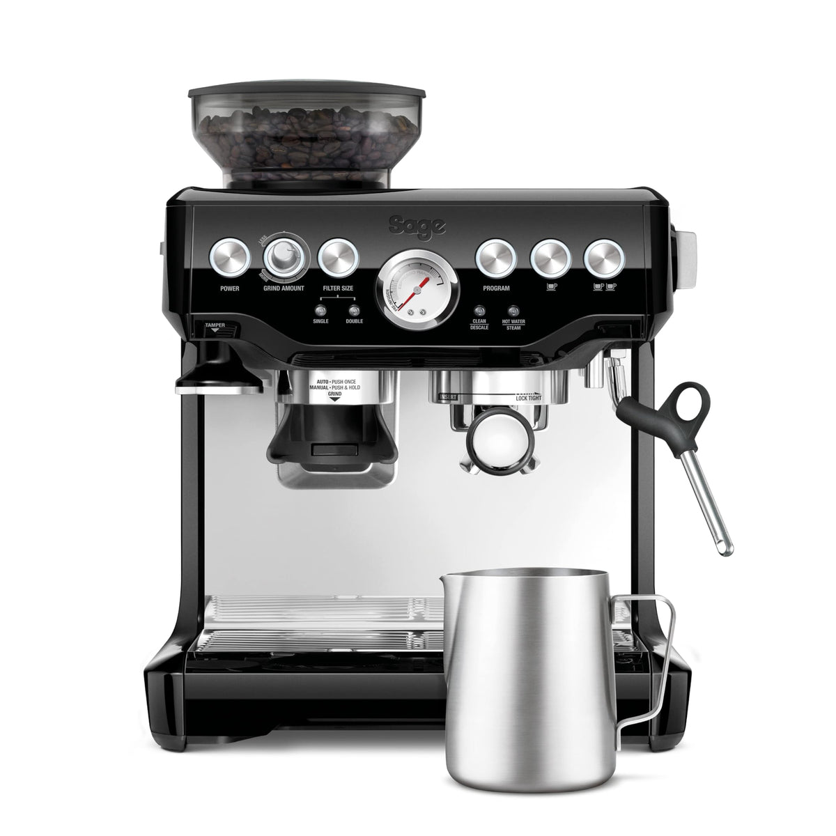 Sage Barista Express, No Temp Control Jug, Brushed Stainless Steel
