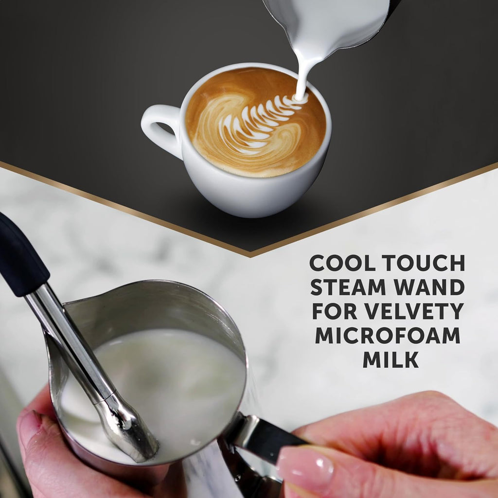 Breville Barista Max Espresso Machine | Latte & Cappuccino Coffee Maker with Integrated Bean Grinder & Steam Wand | 2.8 L Water Tank | 15 Bar Italian Pump | Stainless Steel
