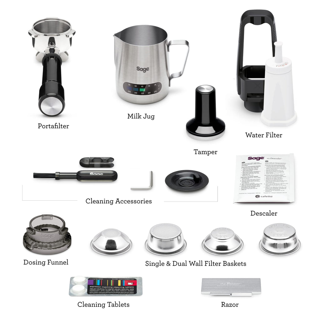 Sage Barista Express, No Temp Control Jug, Brushed Stainless Steel
