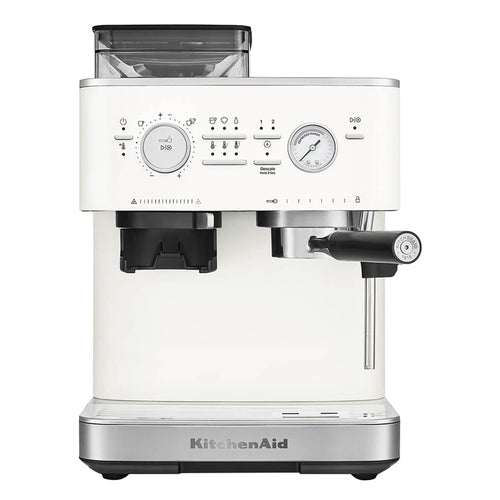 KitchenAid Semi-Automatic Espresso Machine, Integrated Conical Burr Grinder, 15-Bar Pump, Smart Dosing Technology, Professional 58mm Portafilter, Steam Wand, 2.5L Water Tank, Cast Iron Black