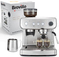 Breville Barista Max Espresso Machine | Latte & Cappuccino Coffee Maker with Integrated Bean Grinder & Steam Wand | 2.8 L Water Tank | 15 Bar Italian Pump | Stainless Steel