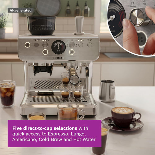 Bosch Series 4 Semi-Automatic Espresso Machine, PFG403C3 Silver
