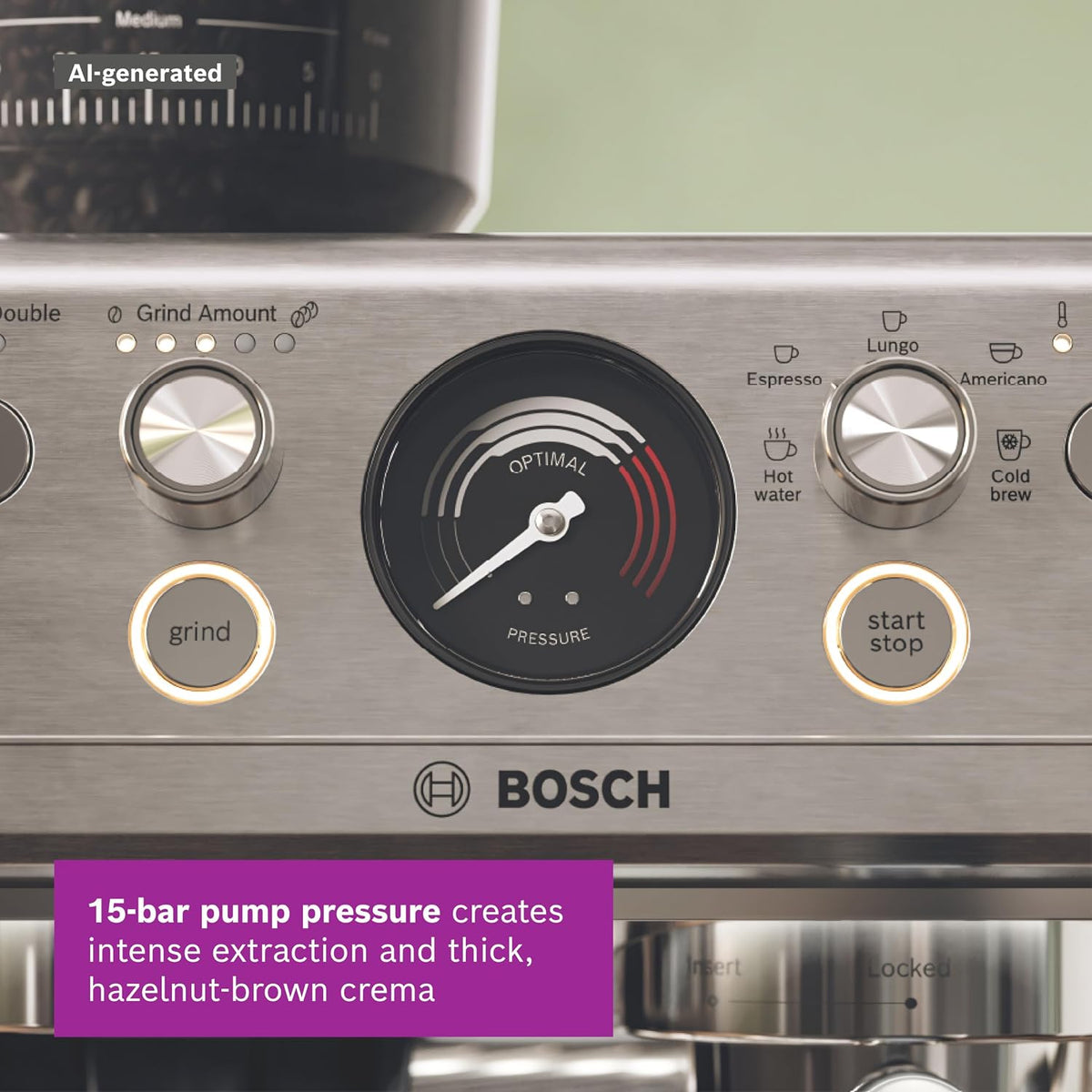 Bosch Series 4 Semi-Automatic Espresso Machine, PFG403C3 Silver