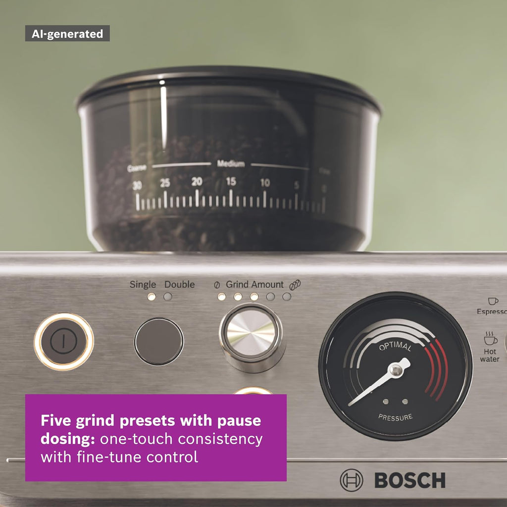 Bosch Series 4 Semi-Automatic Espresso Machine, PFG403C3 Silver